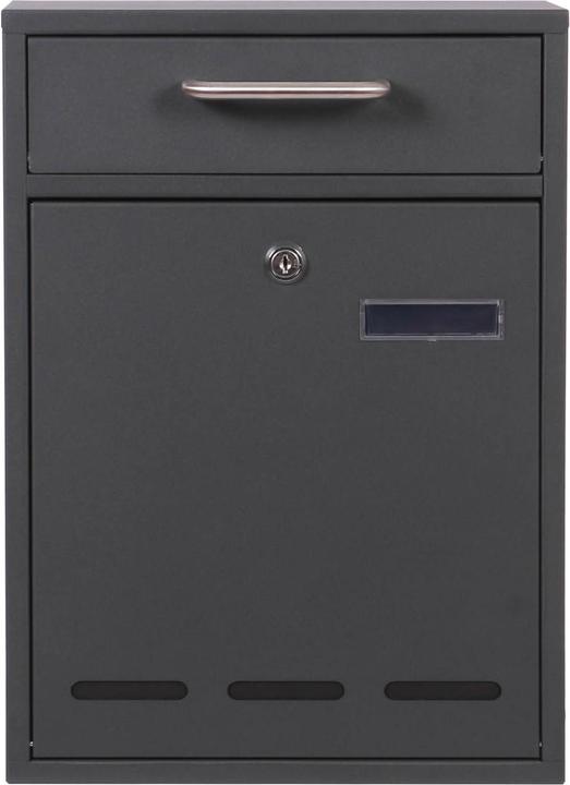 Image du produit Wiltec 2x3 Boîte Murale aux lettres V53 Anthracite Verrouillable Fenêtre de visualisation Porte-nom