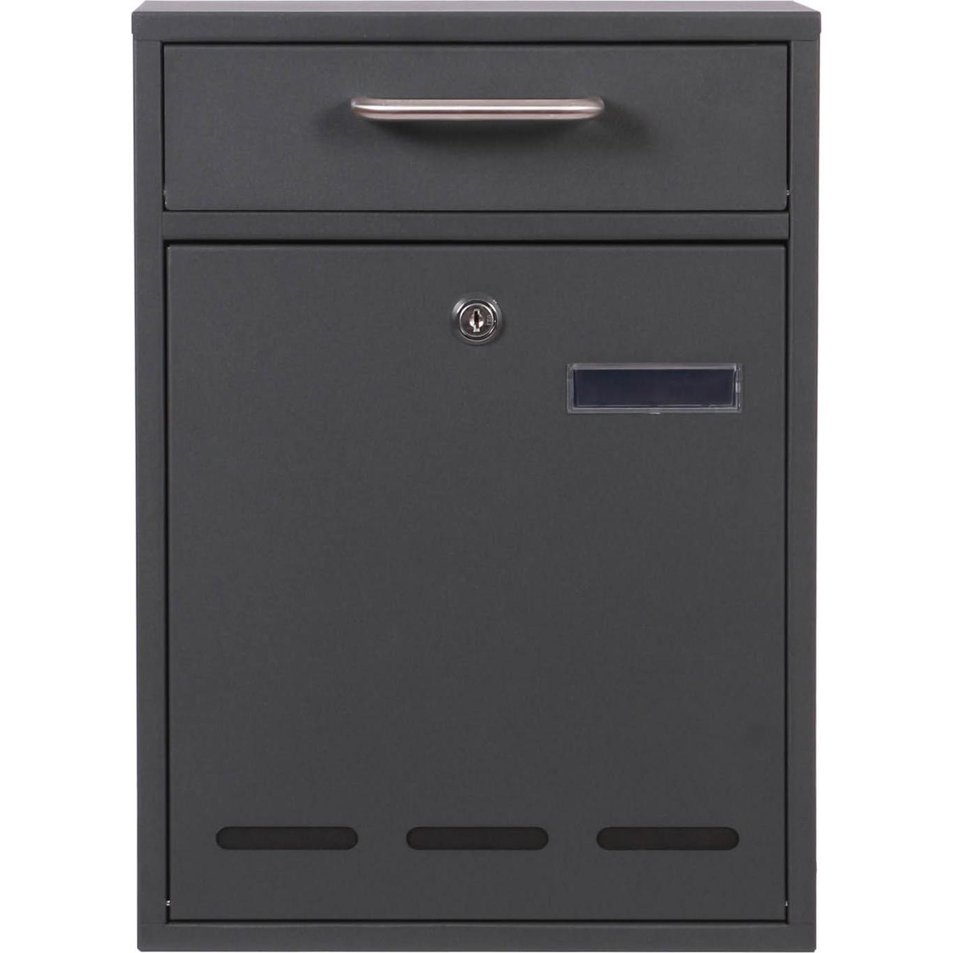 Wiltec, Briefkasten, 2x3 Briefkasten V53 Wandbriefkasten anthrazit Postkasten Postbox