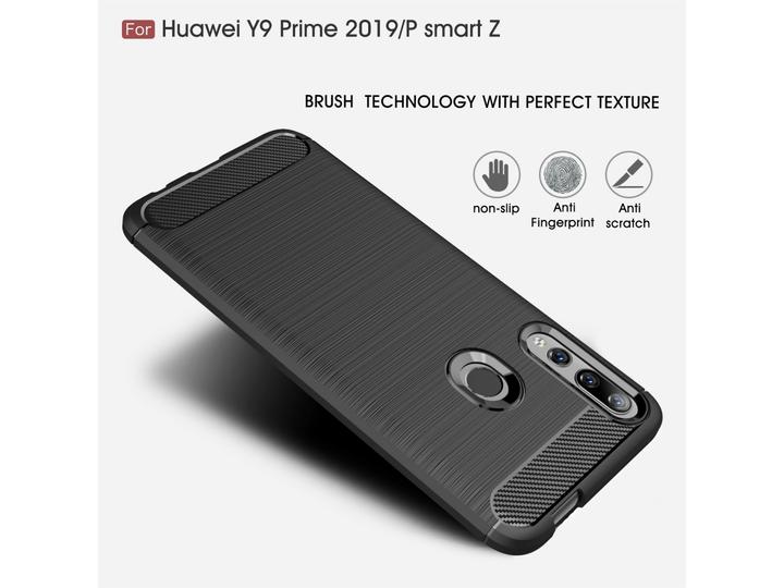 Actual product image Screenguard Huawei P Smart Z Cover Carbon Brushed Soft TPU (Huawei P Smart Z)