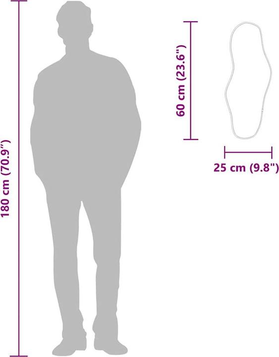 Immagine prodotto vidaXL Wandspiegel (60 x 25 cm)