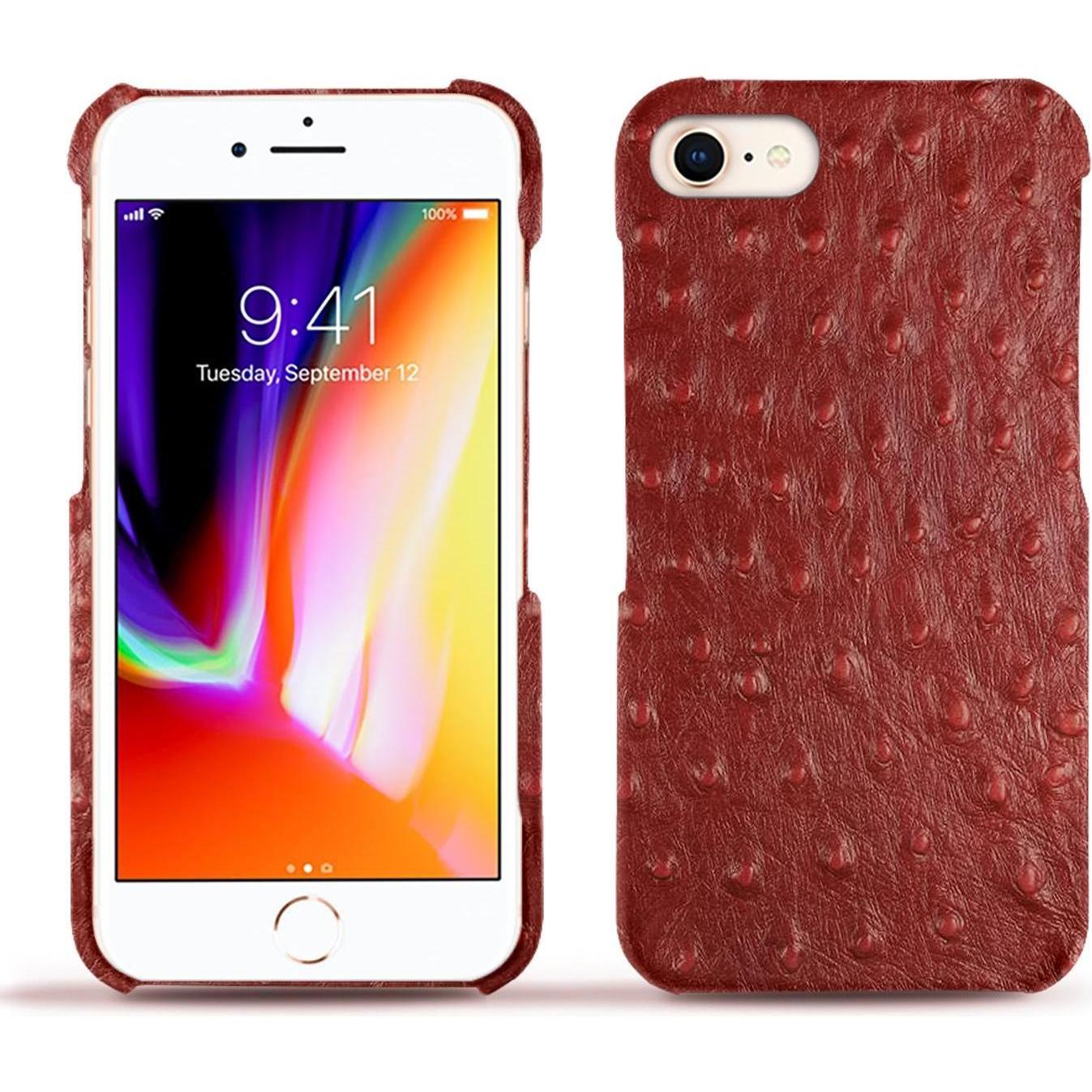 Thumbnail - Noreve Lederschutzhülle (Apple iPhone 8), Smartphone Hülle, Rot