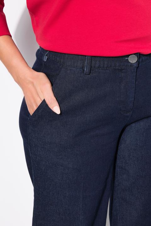 Actual product image Ulla Popken Front Crease Wide Leg Jeans (46)