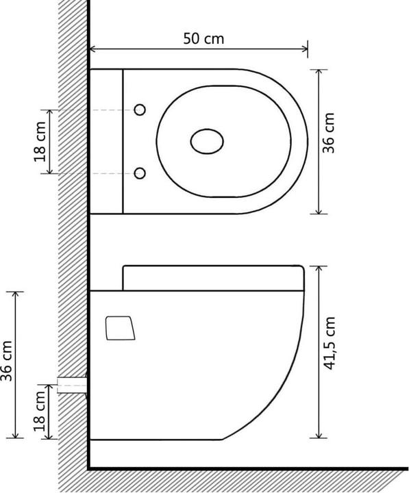 Produktbild vidaXL Wandtoilette