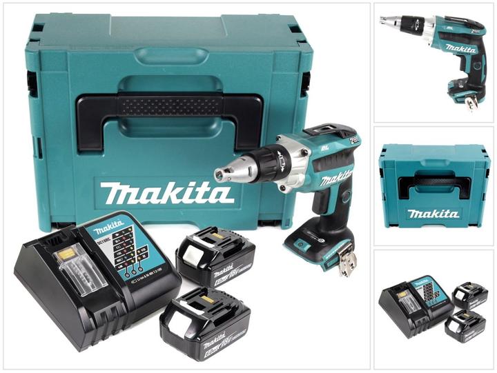 Actual product image Makita DFS 250 RGJ cordless drywall screwdriver 18 V Brushless + 2x battery 6.0 Ah + charger + Makpac (Rechargeable battery operated)