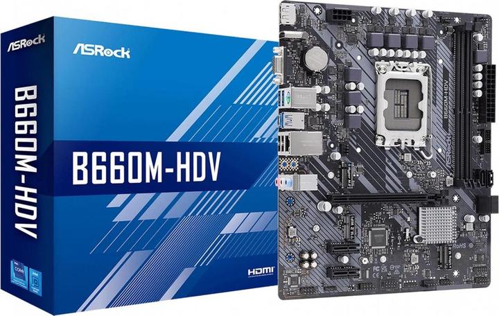 Produktbild AsRock MB -HDV -ATX (LGA 1700, Intel B660, mATX)