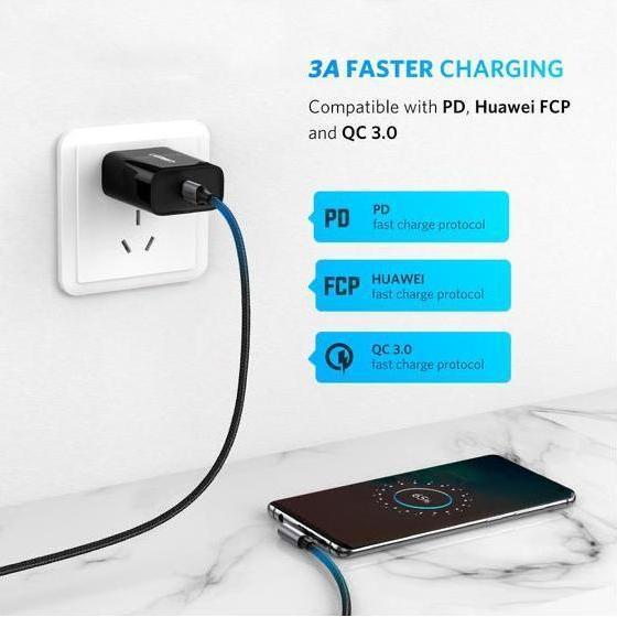 Thumbnail - Ugreen USB-C 2.0 zu USB-C 2.0 gewinkelt 3A Datenkabel (3 m, USB 2.0), USB Kabel