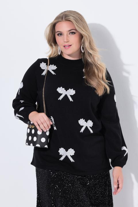 Produktbild Miamoda Pullover, Regular Fit, Schleifen mit Zierperlen (56)