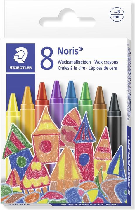 Actual product image Staedtler Noris 220 wax crayon cardboard box with 8 pieces, assorted (8 x)