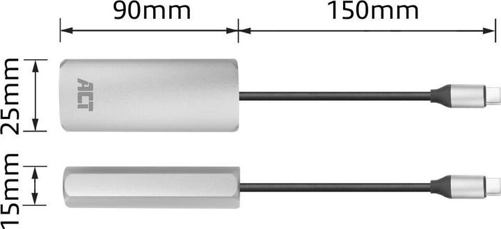 Image du produit ACT Adaptateur réseau USB-C Gigabit USB-C- RJ45 GIGA ETHERNET 0.14 (Ethernet, RJ45 Gigabit Ethernet (1x))