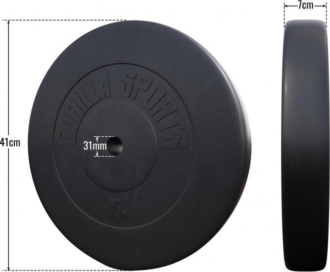Image du produit Gorilla Sports plaques de musculation (1 x 15 kg)