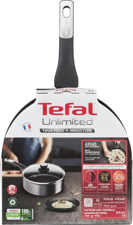 Productafbeelding Tefal Onbeperkt Hapjespan met deksel 24 cm (24 cm, Koekenpan, Aluminium)