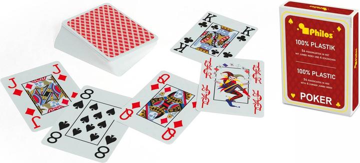 Philos Pokerkarten - rot - Plastik (German)