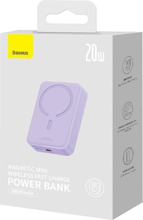 Actual product image Baseus Powerbank Magnetic Mini 20000mAh 20W (purple) (20000 mAh, 20 W, 74 Wh)