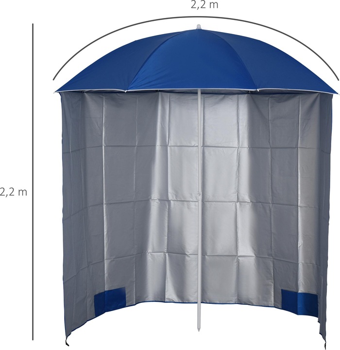 Produktbild Outsunny Sonnenschirm mit Seitenwänden (2.20 m)