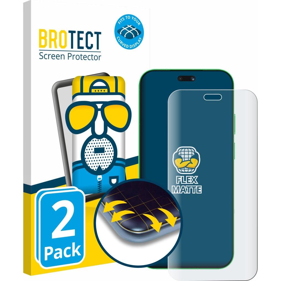 BROTECT Full-Screen Pellicola Opaca (2 pz., Nova), Pellicola protettiva smartphone, Trasparente