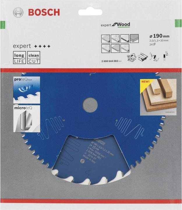 Image du produit Bosch Professional Zubehör Lame de scie circulaire Expert for Wood, 190 x 30 x 2,0 mm, 24