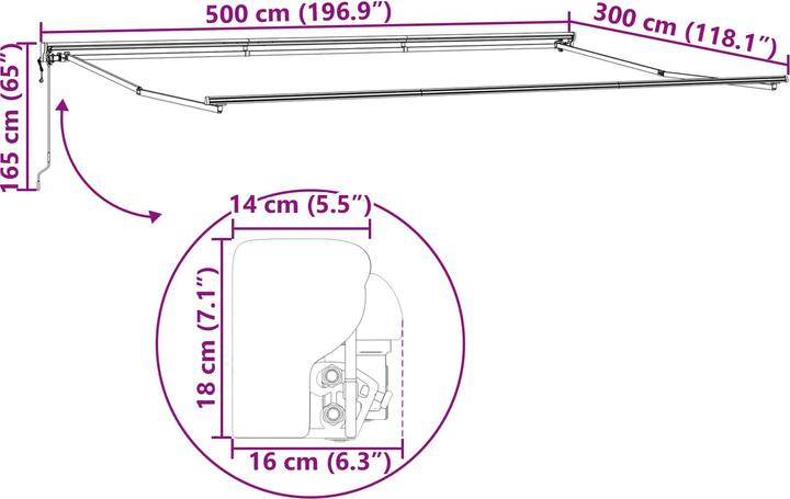 Produktbild vidaXL Aussenschattierung (3 m)