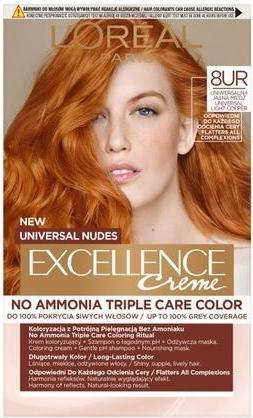 Actual product image L'Oréal Paris L'OREAL Universal Nudes Excellence Creme trwała farba do włosów 8UR Jasna Miedź (8UR Light Copper)