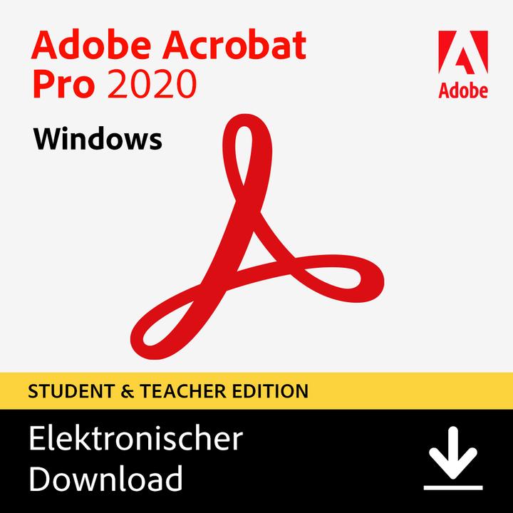 Adobe Acrobat Pro 2020 Student & Teacher Edition (1 User, 1 Geräte/User, unbegrenzt)