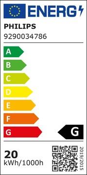 Energie-Label Philips MST LEDspot ExpertColor 20-100W/927 AR111 12V G53 24° dimmbar EEK G (G53, 20 W, 1270 lm, 6 x, G)