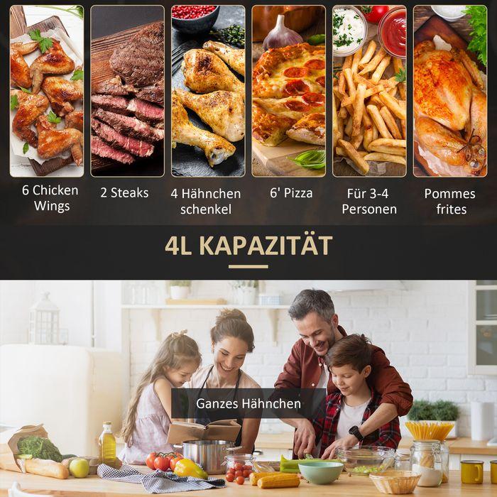 Actual product image Swisshandel24 Heissluftfritteuse 4 L, 12 Programme, 80-200° C Temperatur, Antihaft, Schwarz
