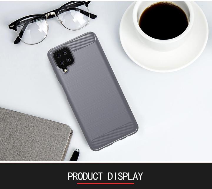 Actual product image Cadorabo TPU Ultra Slim carbon stainless steel Combi Cover (Samsung Galaxy A12, Samsung Galaxy M12)