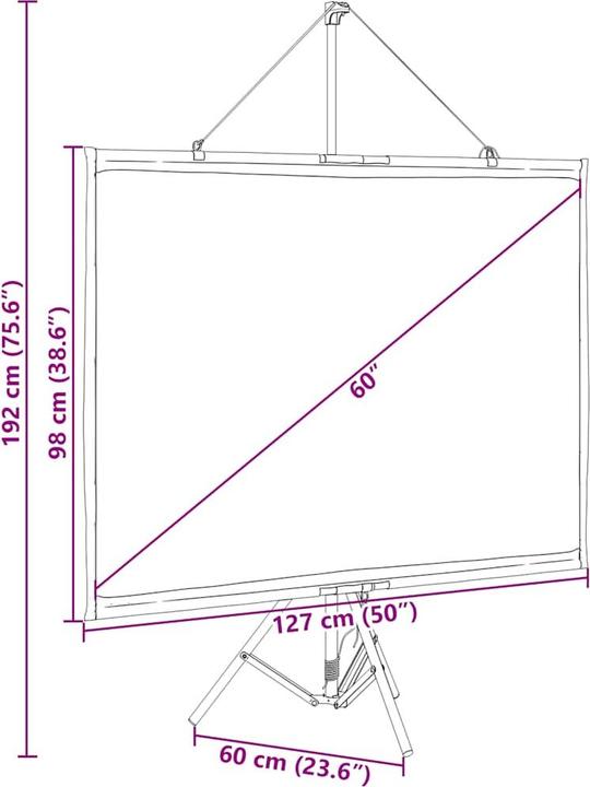 Actual product image vidaXL Projektionsleinwand (60", 4:3)