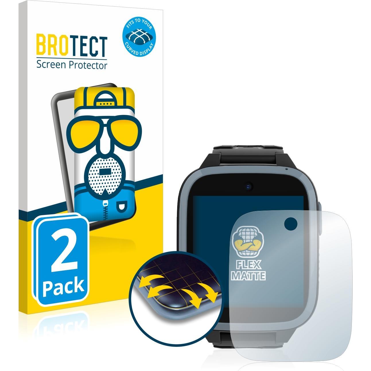 BROTECT Full-Cover Displayschutz Matt, Smartwatch Schutzfolie, Grau