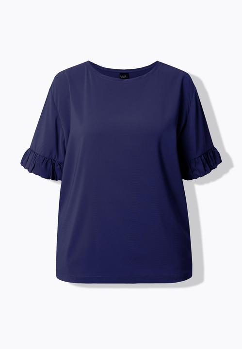 Actual product image Ulla Popken Mixed Material Ruffle Cuff Tee (46, 48)