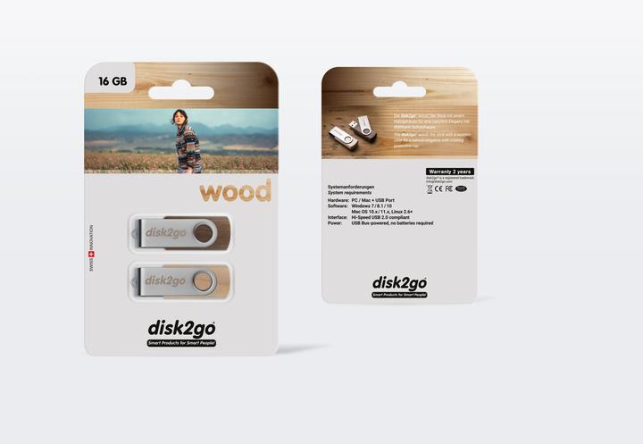 Image du produit Disk2go WOOD - Clé USB (16 Go, USB-A)