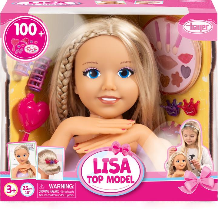 Produktbild Magni Schmink- und Frisierkopf My Lovely Princess blondes Haar 25cm mit Kosmetik