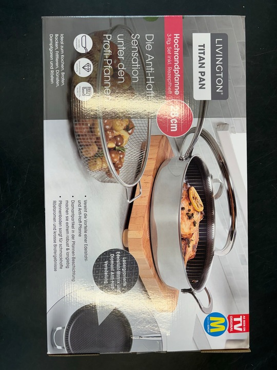 Immagine prodotto Livington Padella in titanio (28 cm, Padella per friggere, Alluminio, Acciaio inossidabile)