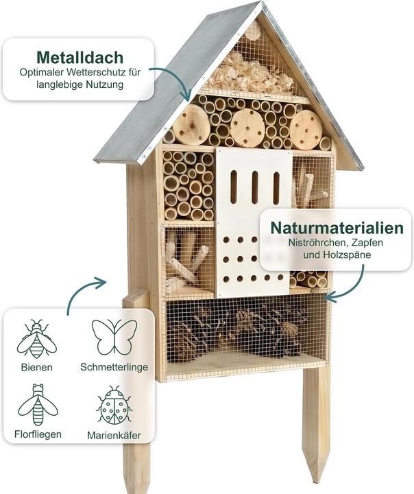 Image du produit Relaxdays Hôtel insectes (Abeilles sauvages, Chrysanthèmes, Coccinelles, Papillons)