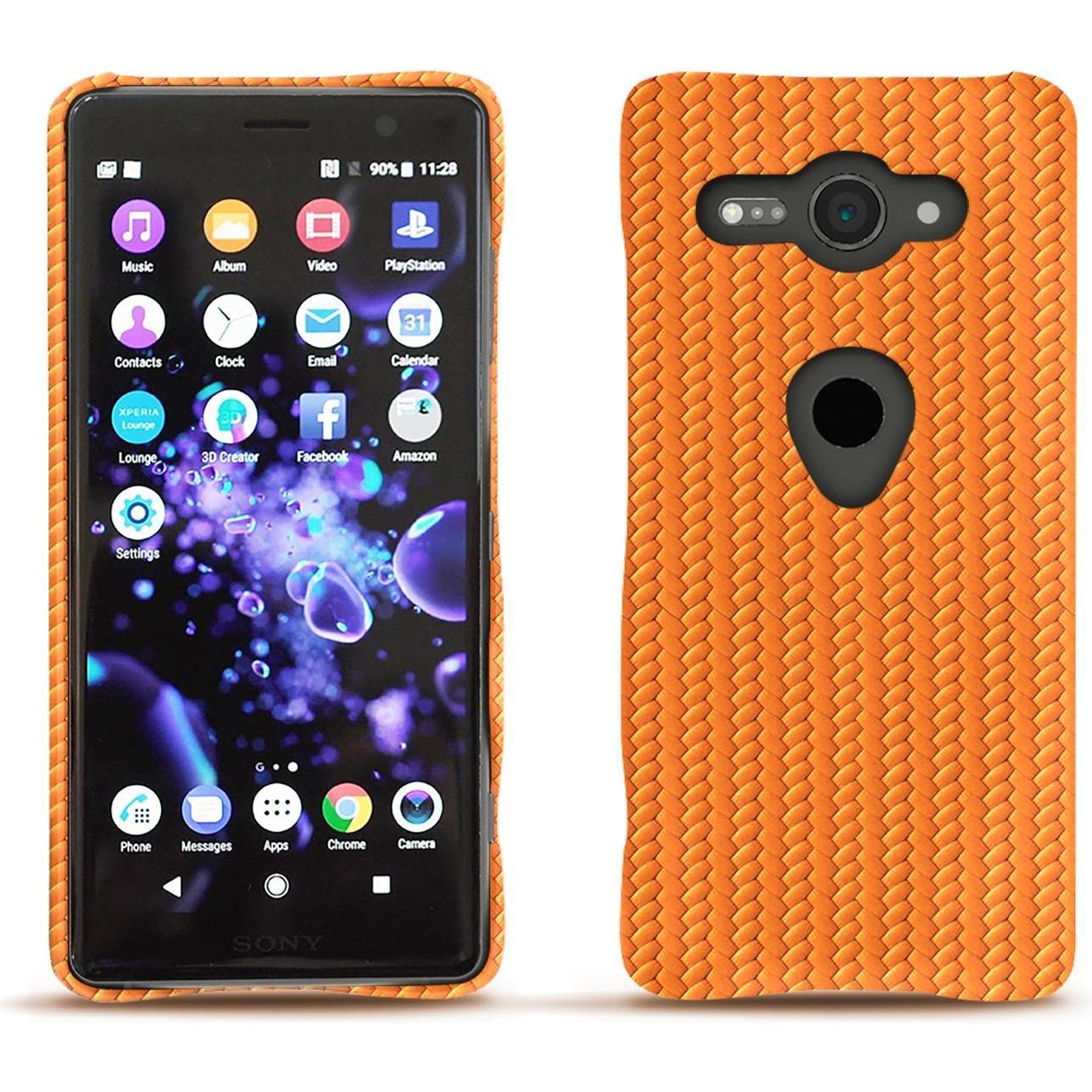 Noreve Lederschutzhülle (Sony Xperia XZ2 Compact), Smartphone Hülle, Orange