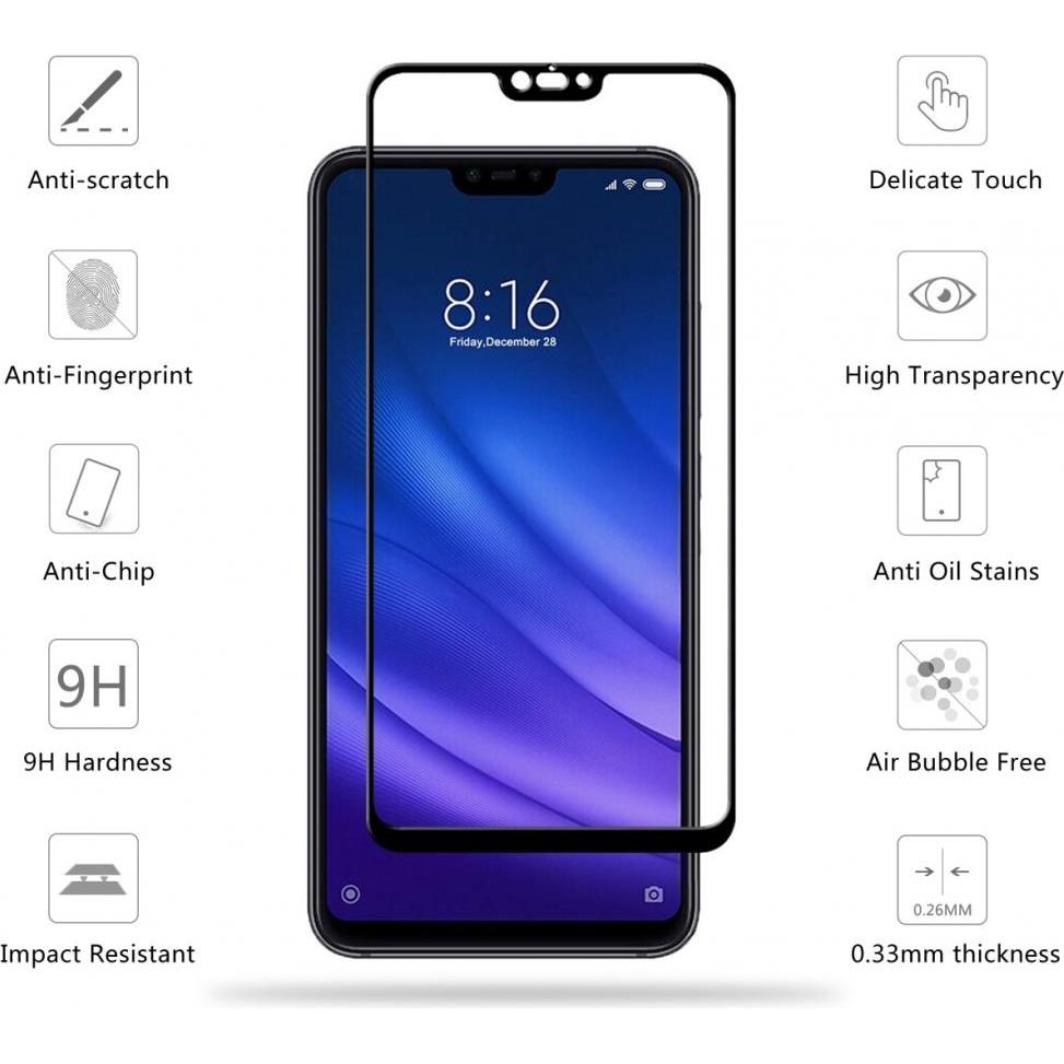 Thumbnail - Screenguard Xiaomi Mi 8 Lite Full Screen Panzerglas Schutzfolie 2.5D 9H (1 Stück, Xiaomi Mi 8 Lite), Smartphone Schutzfo...