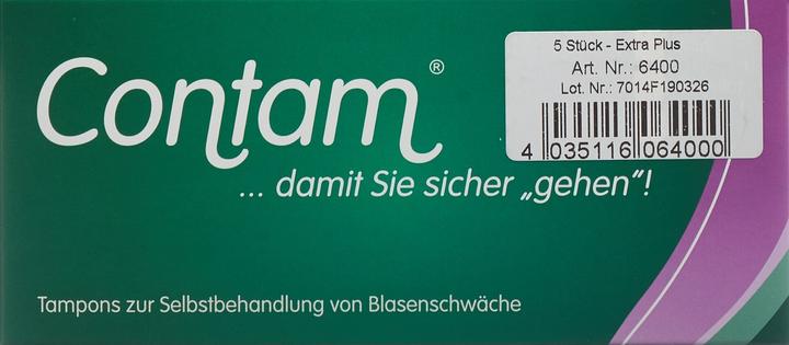 Actual product image Contam Vaginal Tampon 40mm Extra Plus (5 pcs) (5 x)