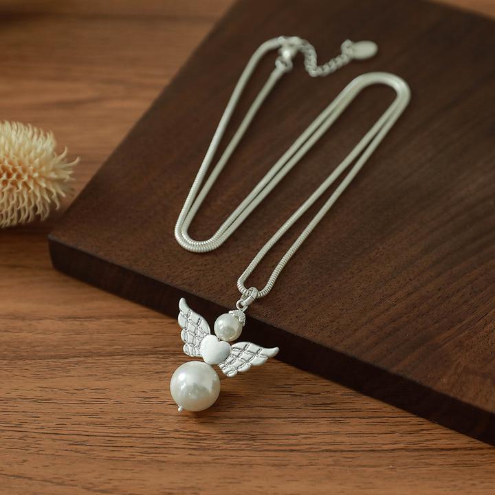 Produktbild Andreani Halskette mit grossem Engelanhänger aus echtem Shellbead (Shellbeads)