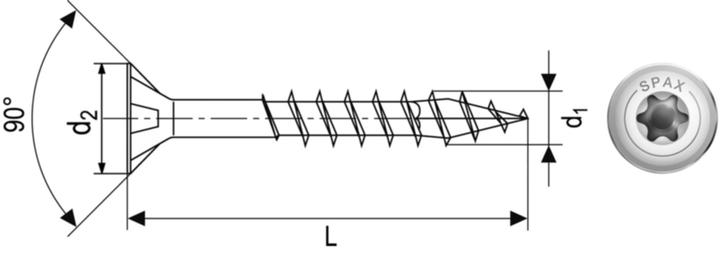Actual product image Spax Countersunk Multi-Head T-Star Plus T30 Partial Thread Wirox (100 Screws per piece)