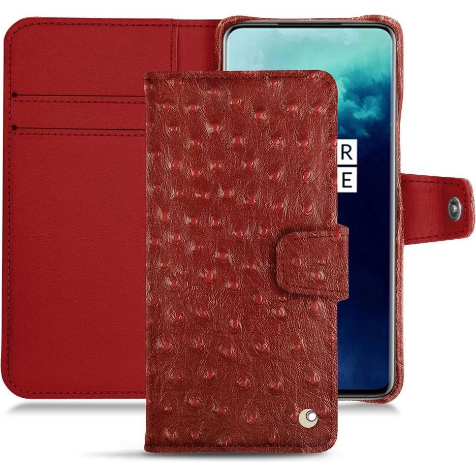 Noreve Lederschutzhülle Wallet (OnePlus 7T Pro), Smartphone Hülle, Rot