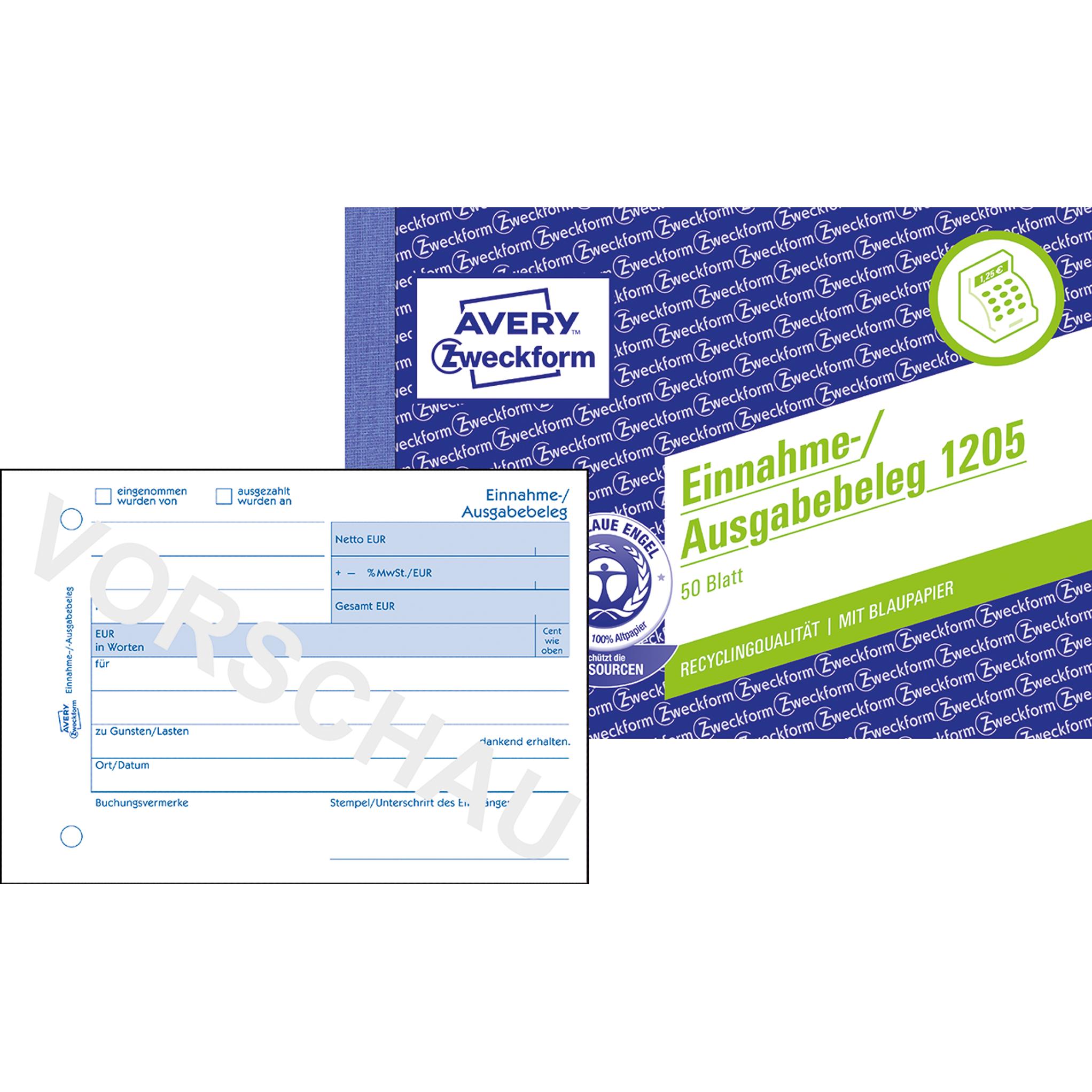 Avery Einnahme-/Ausgabebeleg (50 x) (1205)