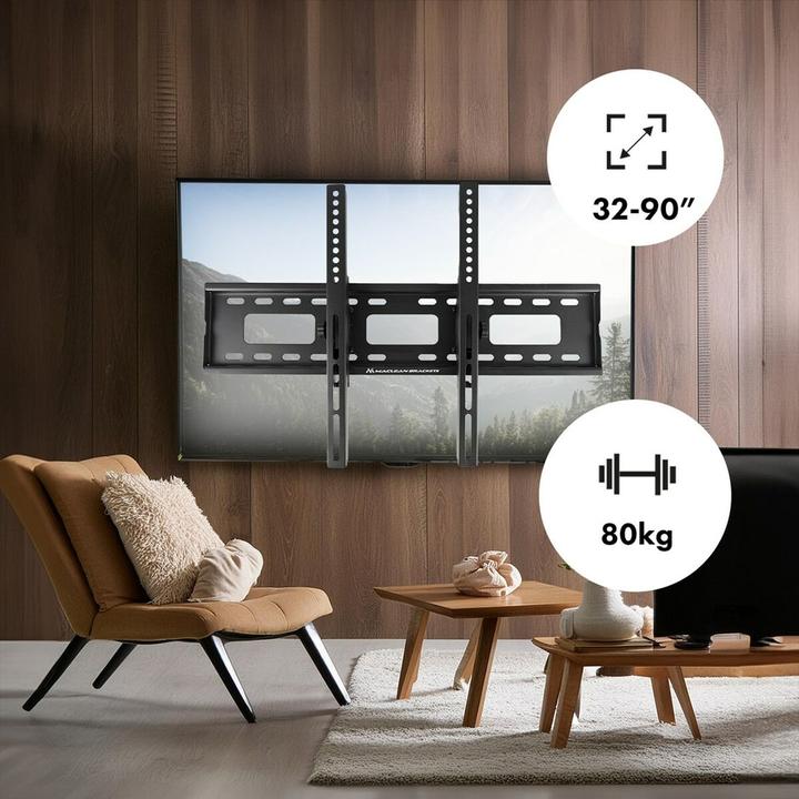 Actual product image Maclean TV mount max VESA 600x400 32-90 80kg Tilt adjustment +15°-15° MC-421 (Wall, 80 kg, 32" - 90")