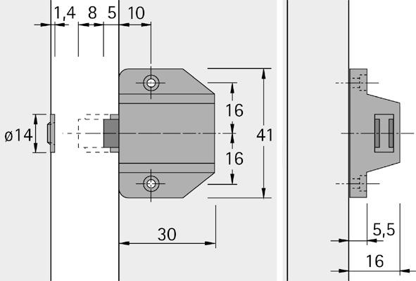 Produktbild Hettich Druckmagnetschnäpper D 7
