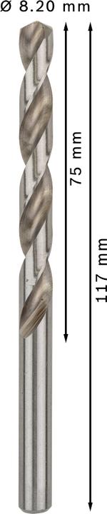 Immagine prodotto Bosch Professional Zubehör Trapano PRO Metal HSS-G, 8,2 x 75 x 117 mm (8,2 mm)