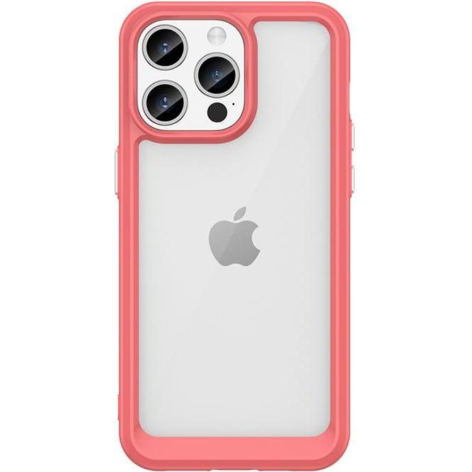 Hurtel Reinforced case with a flexible frame for iPhone 15 Pro Max Outer Space - red (Apple iPhone 15 Pro Max), Smartpho...
