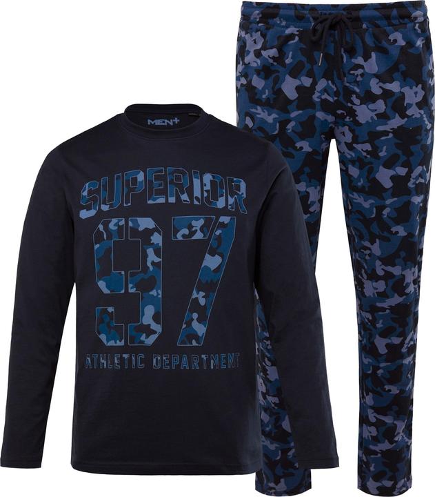 Produktbild Men+ Schlafanzug, Zweiteiler, Langarmshirt, Camouflage-Hose, Modern Fit (XL)