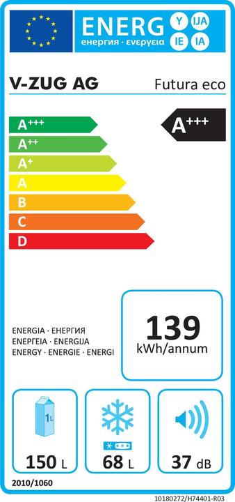 Energie-Label V-ZUG Futura eco KFileco (218 l)