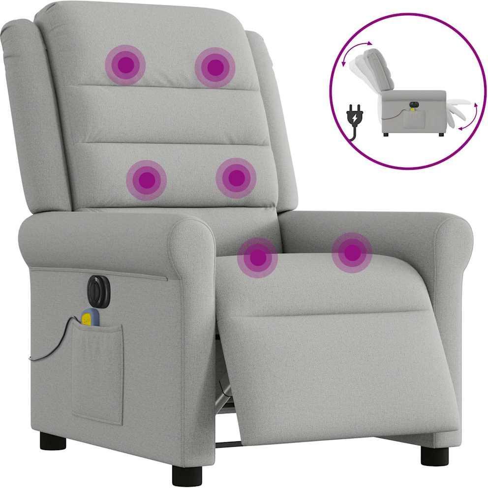 Thumbnail - VidaXL, Massageliege + Massagesessel, Massagesessel Elektrisch Wolkengrau Stoff
