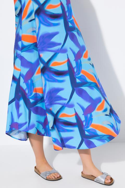 Produktbild Ulla Popken Midikleid, Blüten, A-Linie, Rundhals, ärmellos (42, 44)
