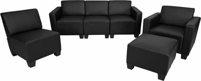 Produktbild Mendler Modular Sofa-System Couch-Garnitur Lyon 3-1-1-1, Kunstleder schwarz