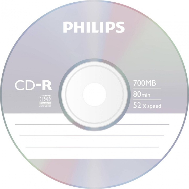 Produktbild Philips 1x10 CD-R 80Min 700MB 52x JC (10 x)